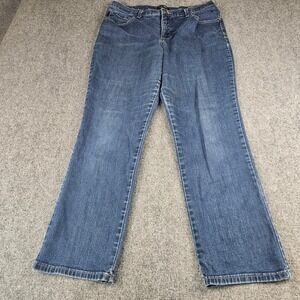 Lee Classic Fit Straight Leg Jeans Womens 18W Medium Wash Blue Denim Stretch